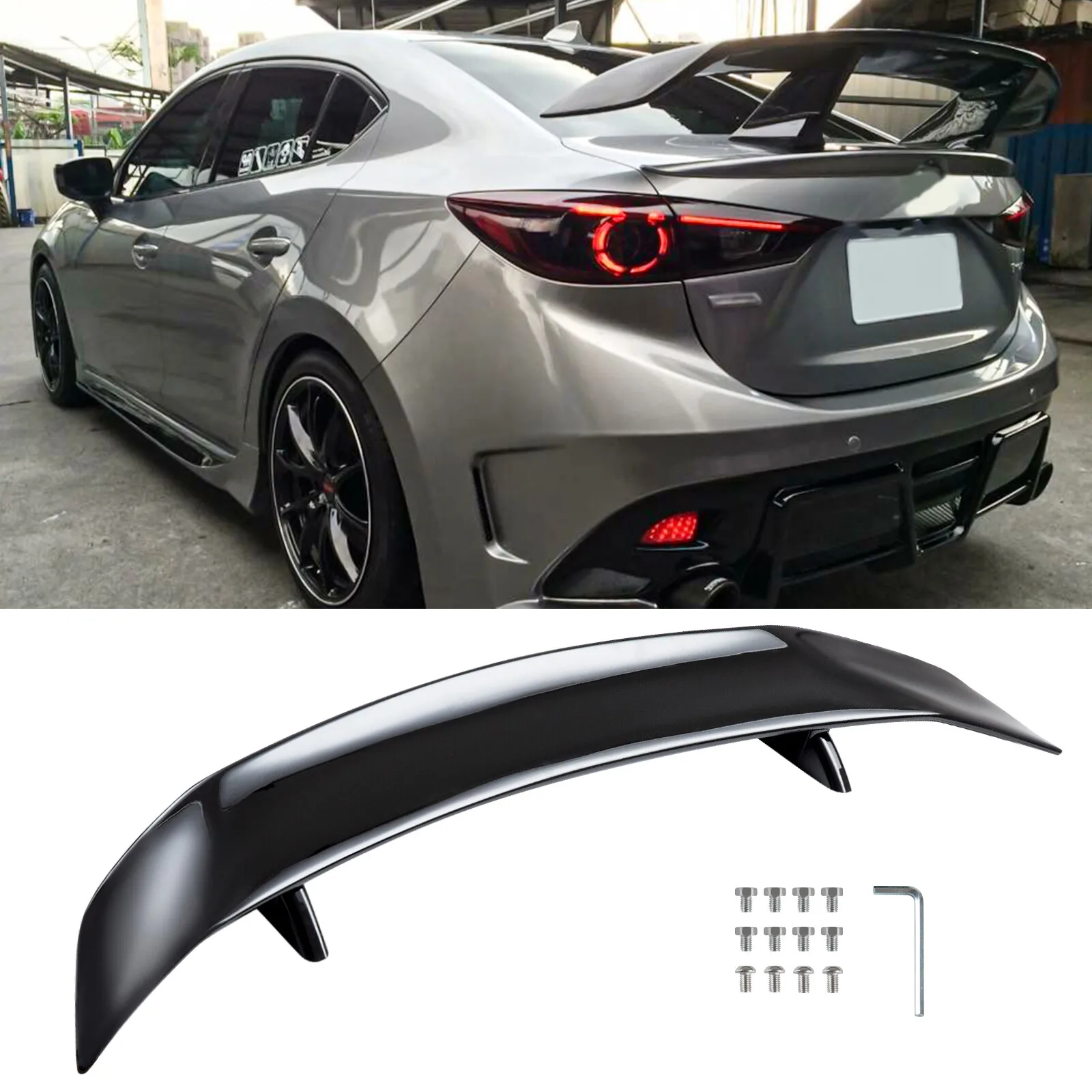 

For Mazda MX-5 MX5 Miata 46" Rear Trunk Spoiler Racing GT Wing Gloss Black
