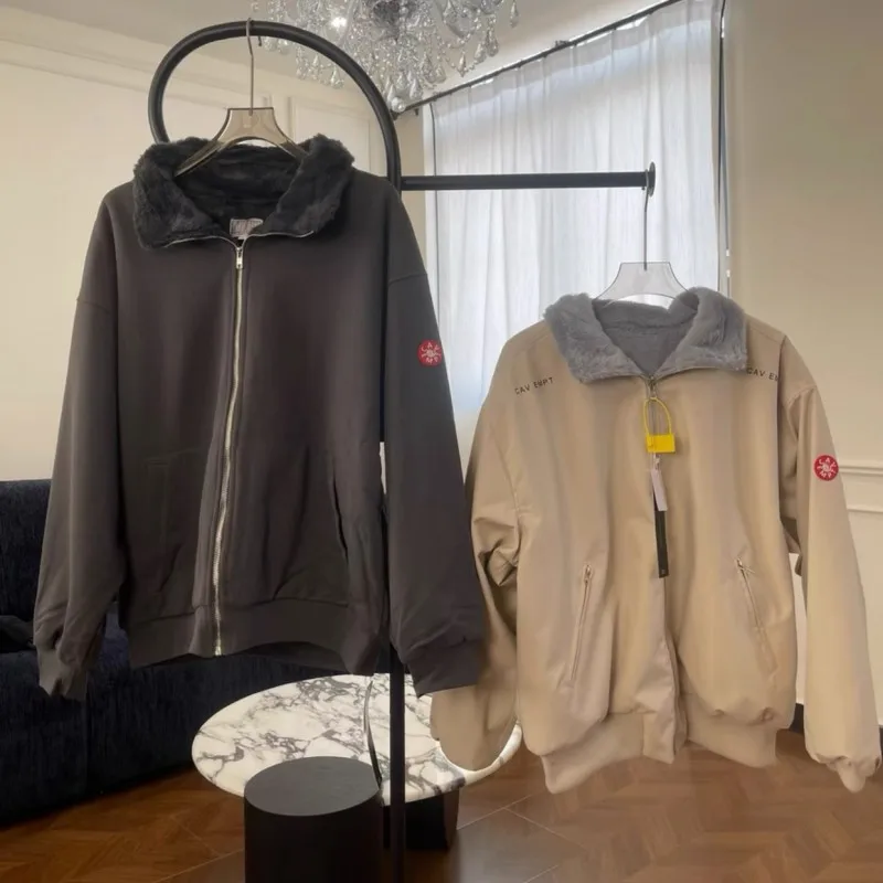 

Winter Fashion Streetwear CAVEMPT Heavy Duty Thick Animal Fur Warm Zipper Coats Waterproof Stand Up Collar Jacket CE Men Women