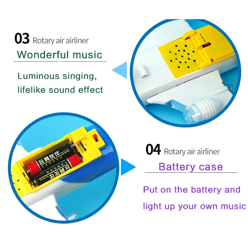 Jouet d'avion électronique avec musique, jouet d'avion lumineux, avion électrique détachable, pilote automatique, évitement automatique des obstacles