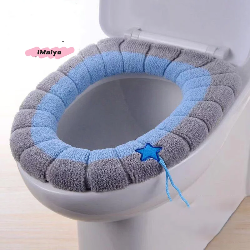 M-Warm Toilet Seat Cover Comfortable Thick Knitted O-shaped Universal Bathroom Washable Toilet Cushion Closestool Mat Pad Cover