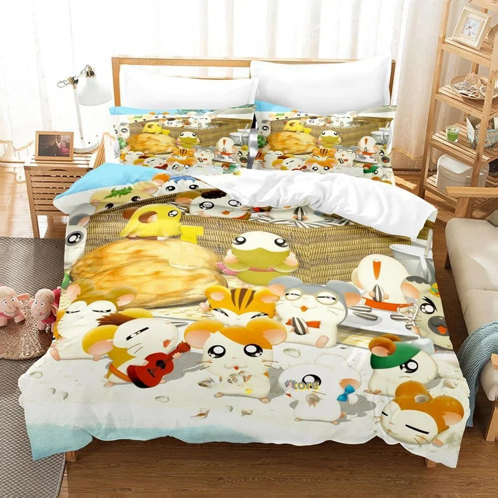 New Hamtaro Bedding Set Single Twin Full Queen King Size Bed Set Adult Kid Bedroom Duvet cover Sets 3D Print Anime Bed Sheet set