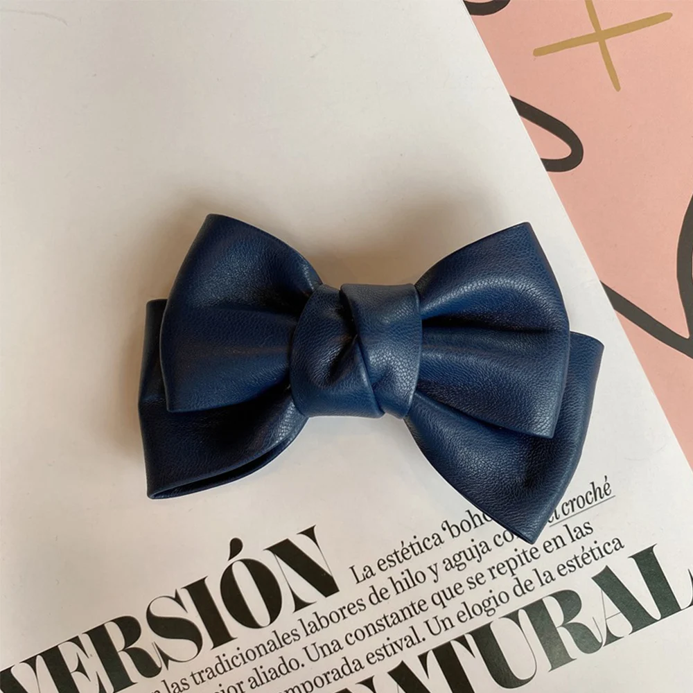 

Украшение для волос, корейские однотонные заколки в виде утконоса, заколки для волос из искусственной кожи для девочек, заколка для волос с бантом, головные уборы, весенние зажимы