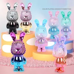 Mini Handheld Fan, USB Rechargeable, Cooling Fan, Battery Hand Fan, Outdoor Bunny, Colorful Wedding Gift, Ornaments
