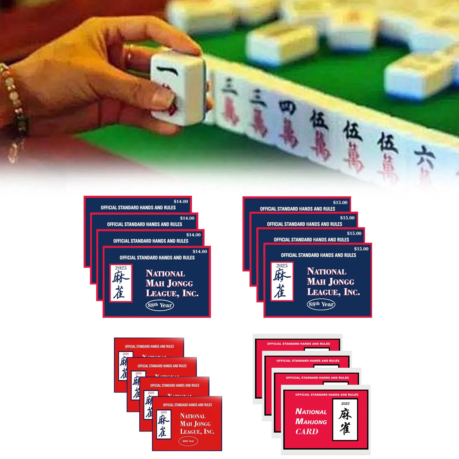 2025 Mahjong Cards Official Standard Hands And Rules Mahjong Cards Large Print Mahjong Scorecard Funny Mahjong Game Supplies