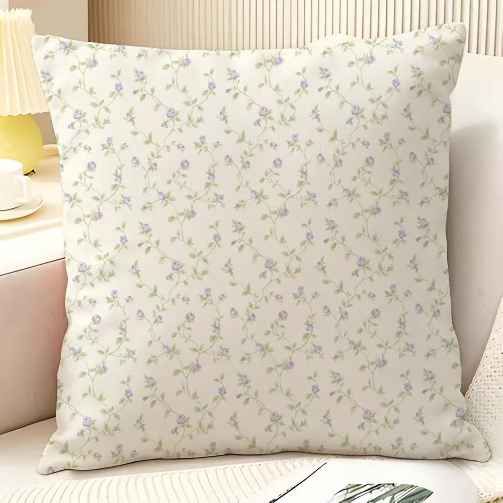 Romantischer Eleganter Blumendruck Kissenbezug Natürliches Leinen Organischer Stoff Beidseitiger Druck Sofa Heimdekoration Geschenk Kissenbezug – Detail 12