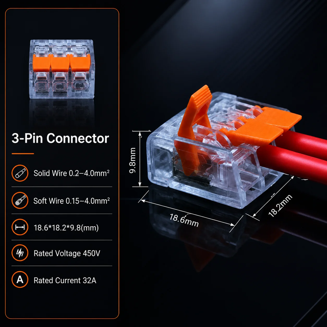 10-75PCS Elektrische Hendel Draad Connector 2/3/4/5 Poort Snelle Bedrading Terminal Compact Kabel Splicing Connector DIY Kit 450V/32A