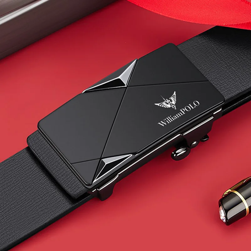 Ceinture en cuir haut de gamme pour hommes, ceinture à boucle automatique haut de gamme pour hommes, ceinture décontractée à la mode pour hommes