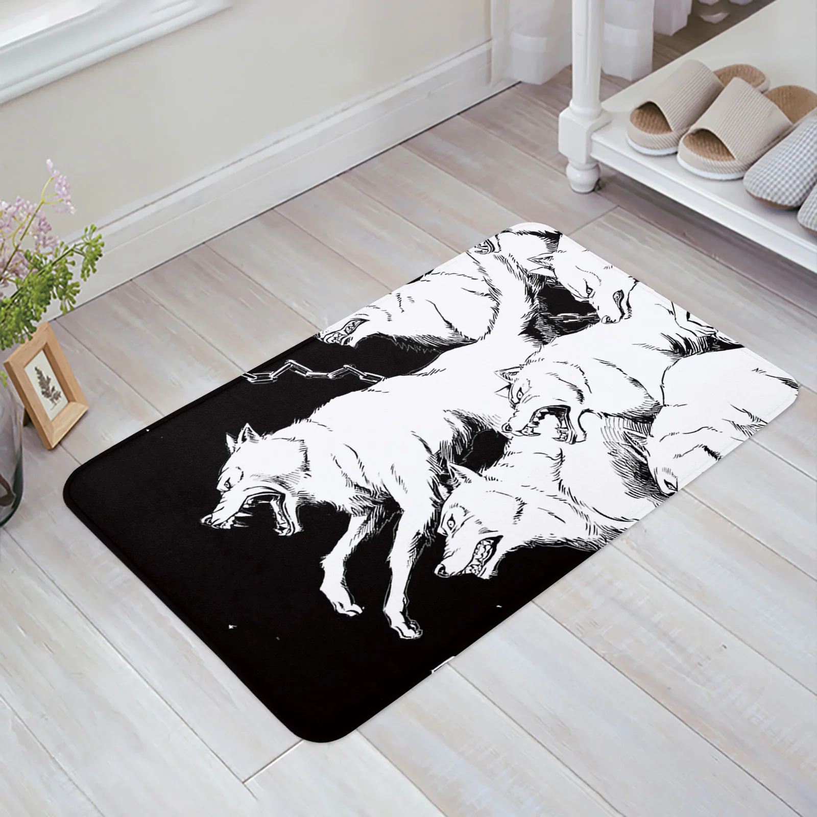 Ferocious Wolf Bathroom Mat Corridor Carpet Non-slip Kitchen Mat Entrance Door Mats Welcome Room Floor Prayer Rug Doormat