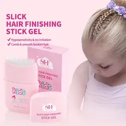 Hair Styling Gel For Kids, Childrens Hair Wax Stick Built-in Comb 2-in-1 Hair Finishing Stick, Natural Refreshing Non-Greasy