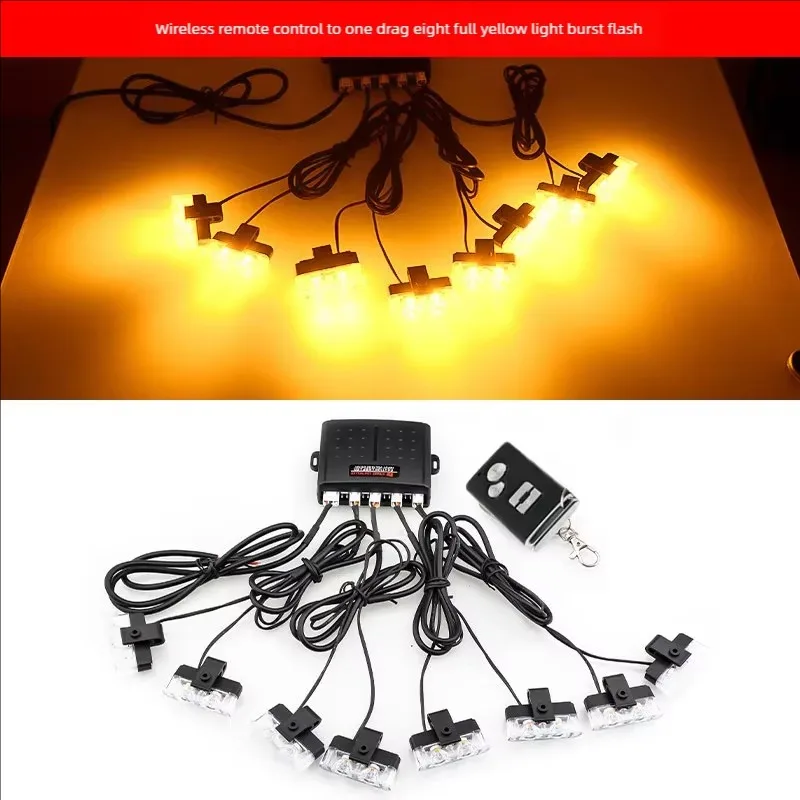 2 LED car clip signal lights General Motors front grille emergency flashing lights lane opening warning flashing lights