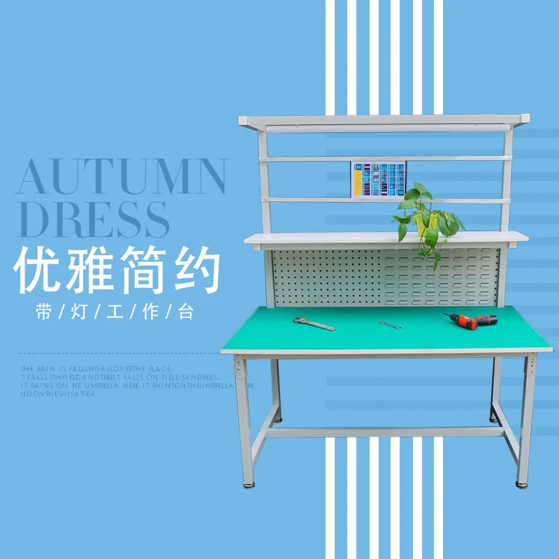 Single-sided anti-static workbench with lamp factory assembly line dust-free workshop inspection work table computer maintenance