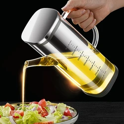 LFGB Certificated High-borosilicate Glass Oilcan Anti-smash -20℃~150℃ Resistant Oil Kettle Dustproof Kitchen Sauce Container