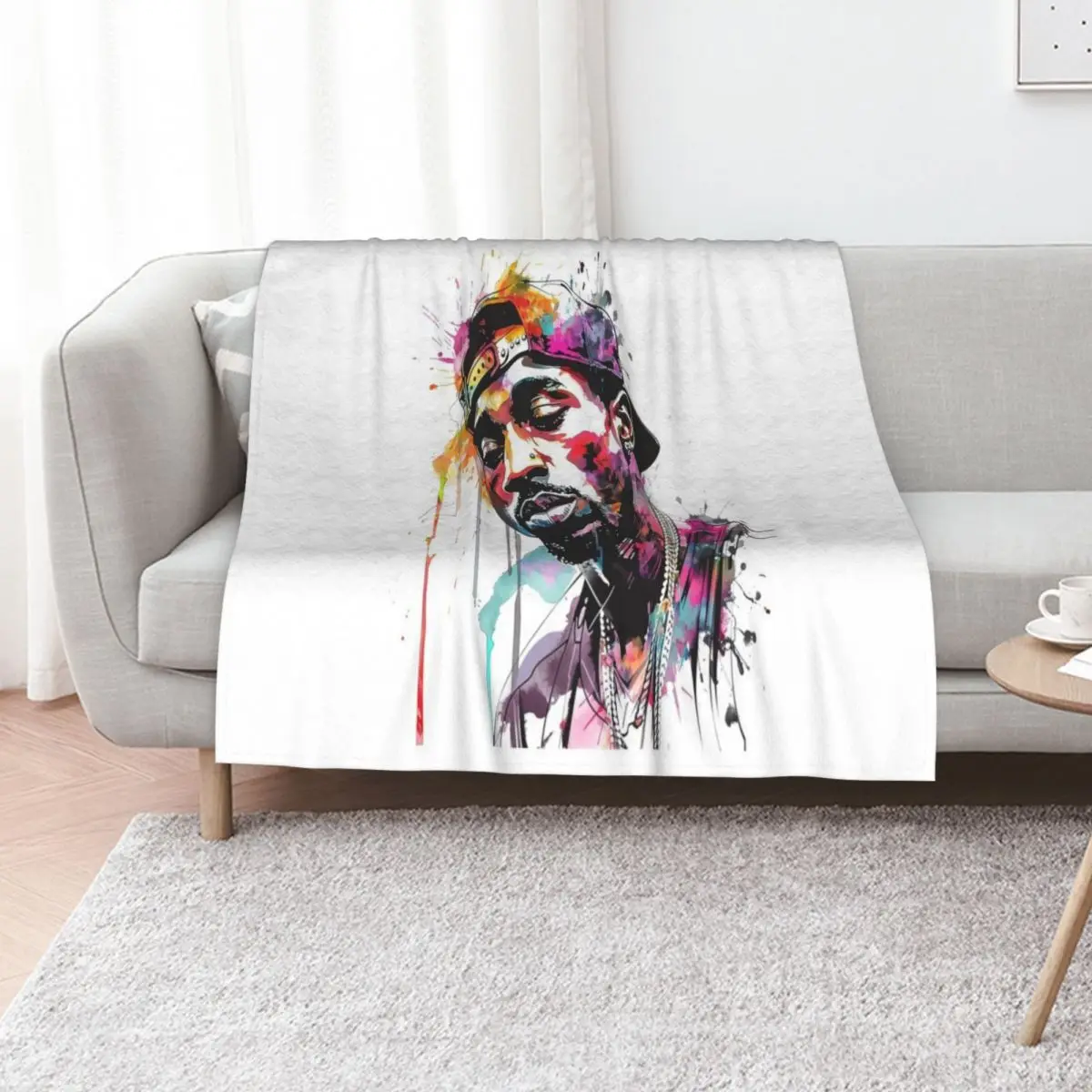 Tupac Throw Blanket Soft Sherpa Fleece Warm Blanket for Winter