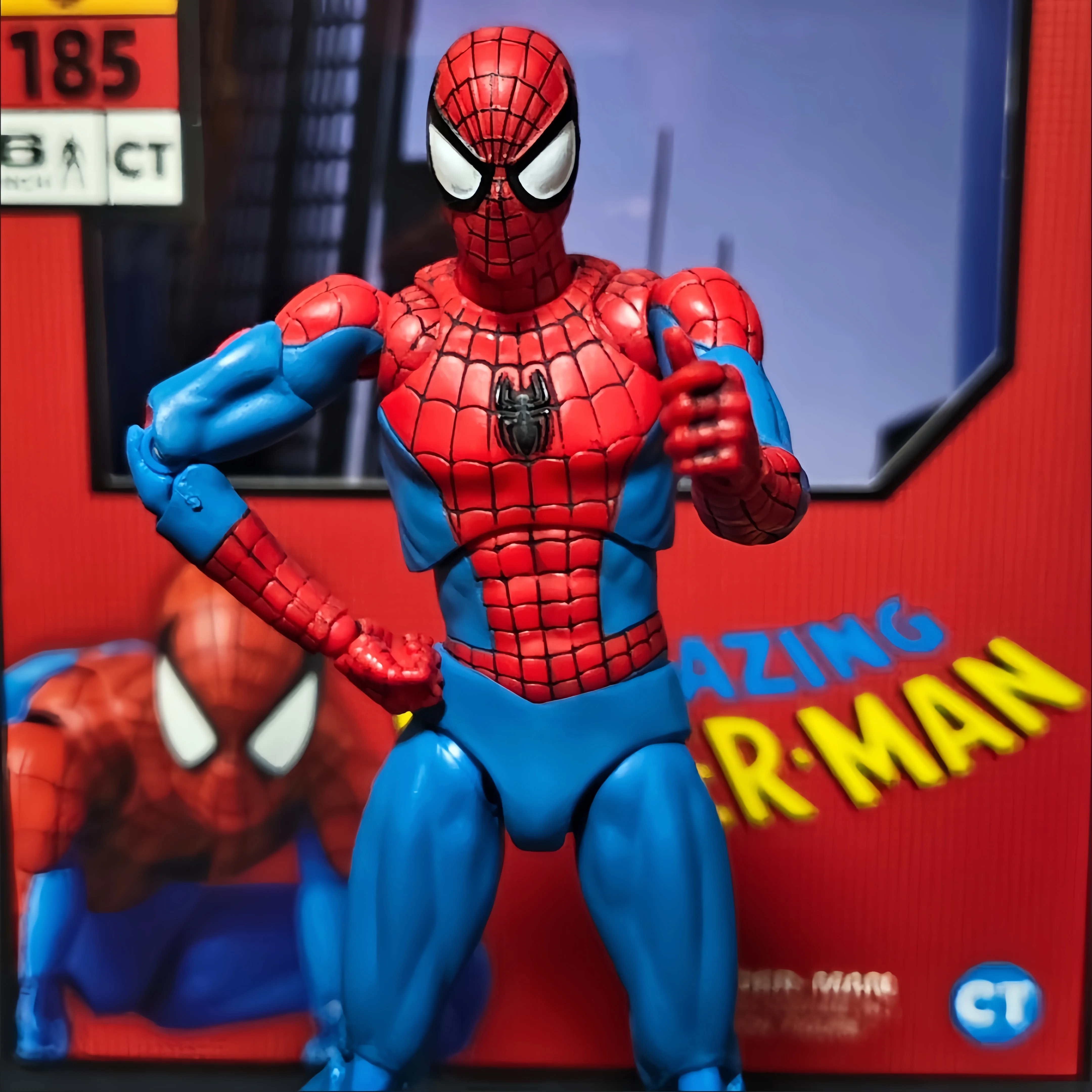 Ct Toy Spiderman Mafex 180. Figurka Ben Reilly Comic Ver Figurka akcji Ultimate Spider-Man po drugiej stronie pająka Zabawka kolekcjonerska