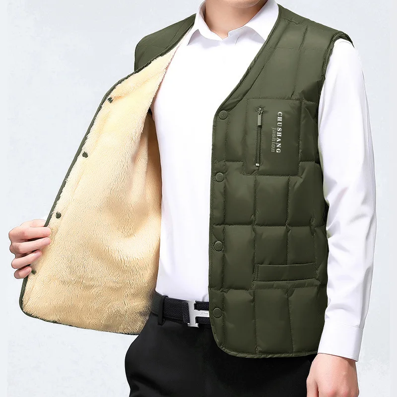 Winter Hot-Sale Men's Vest with Simple Design and Thick Material