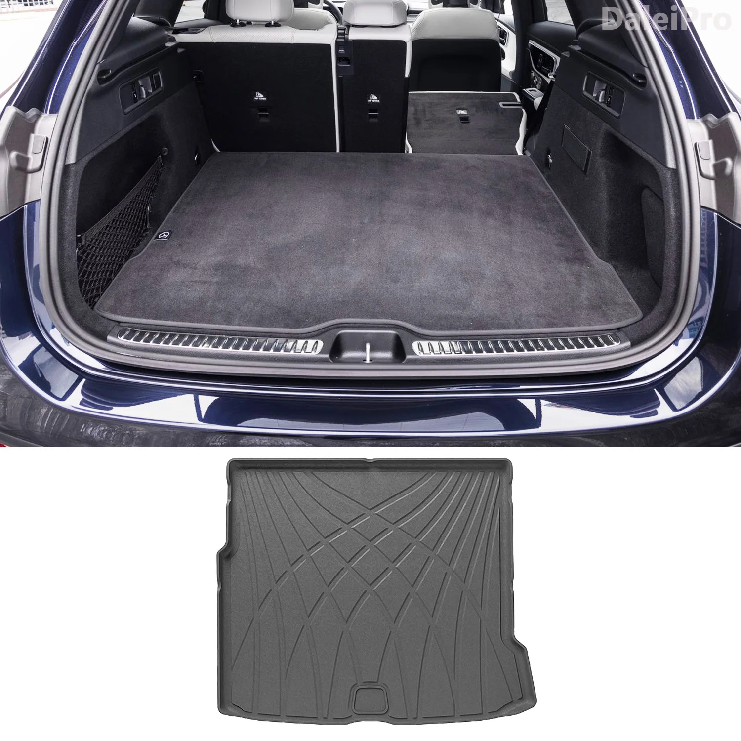 For Benz GLC SUV X254 2023 2024 Cargo Liner Custom Fit TPE Trunk Mats All Weather Cargo Mats Waterproof Car Interior Accessories