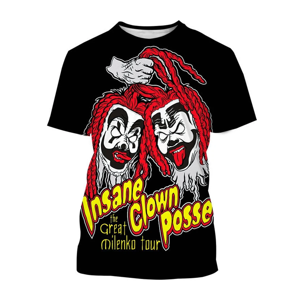 Newest Men\'s Fashion Insane Clown Posse Icp Joker Cards 3D Printed T Shirt Casual Rock Hip Hop Short Sleeve Tee Shirt Tops