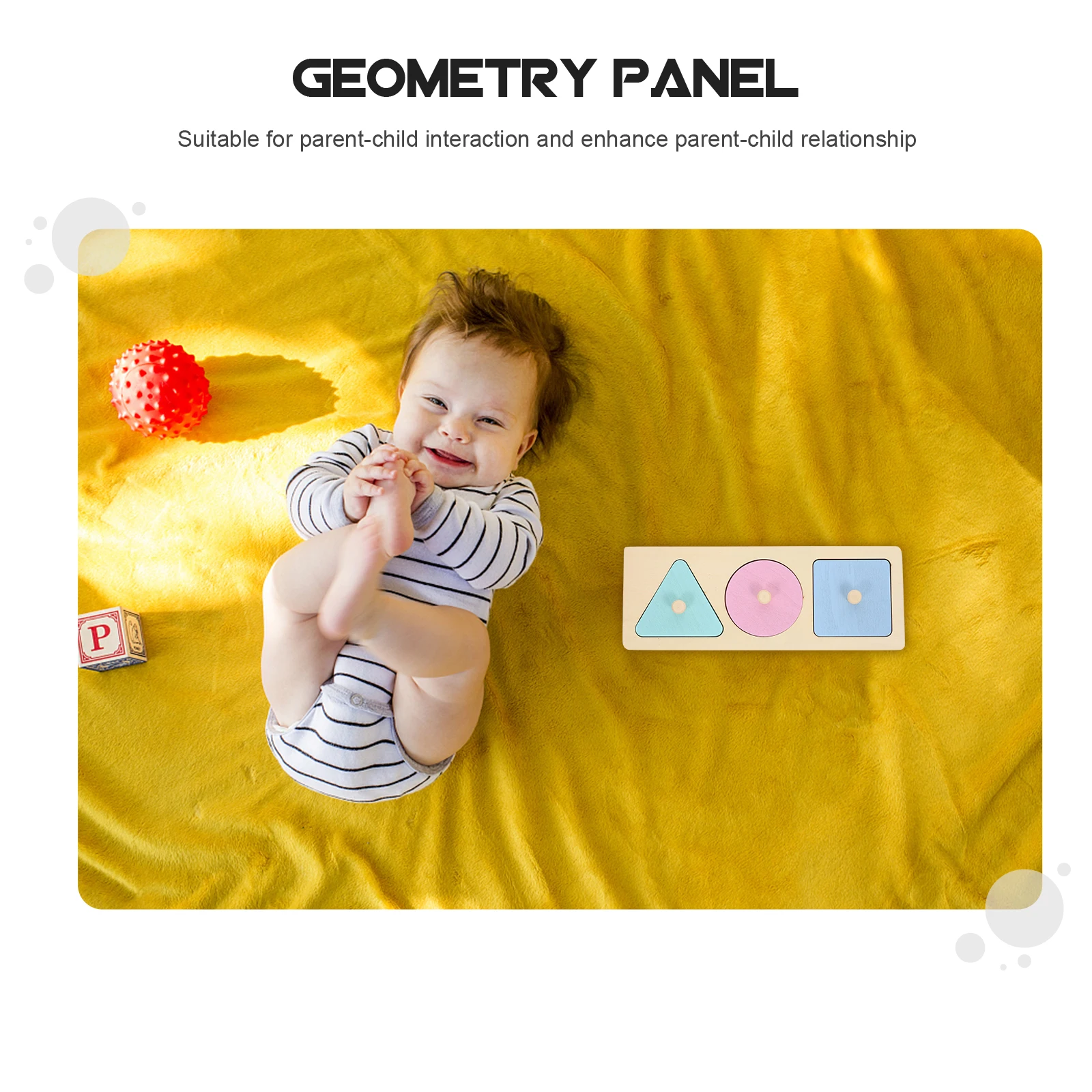 

Geometric Panels Colored Shapes Puzzle Toys Wood Geometrical Learning Wooden Matching Peg Kids Toddler