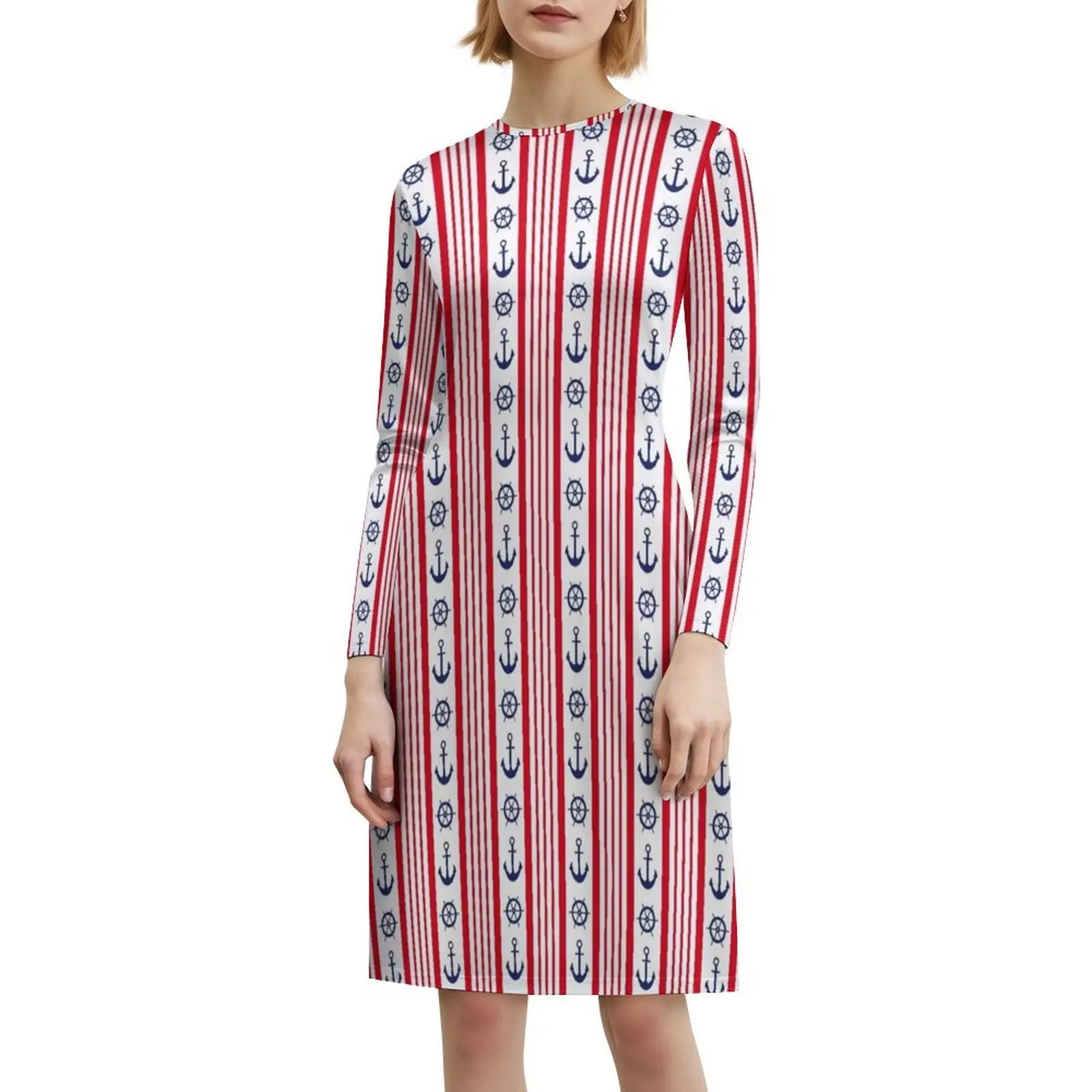 فستان حفلات نسائي من Spirit ملابس نادي مطبوعة عصرية للنساء فستان سهرة مرساة على شكل سفينة البحر والمحيط البحرية