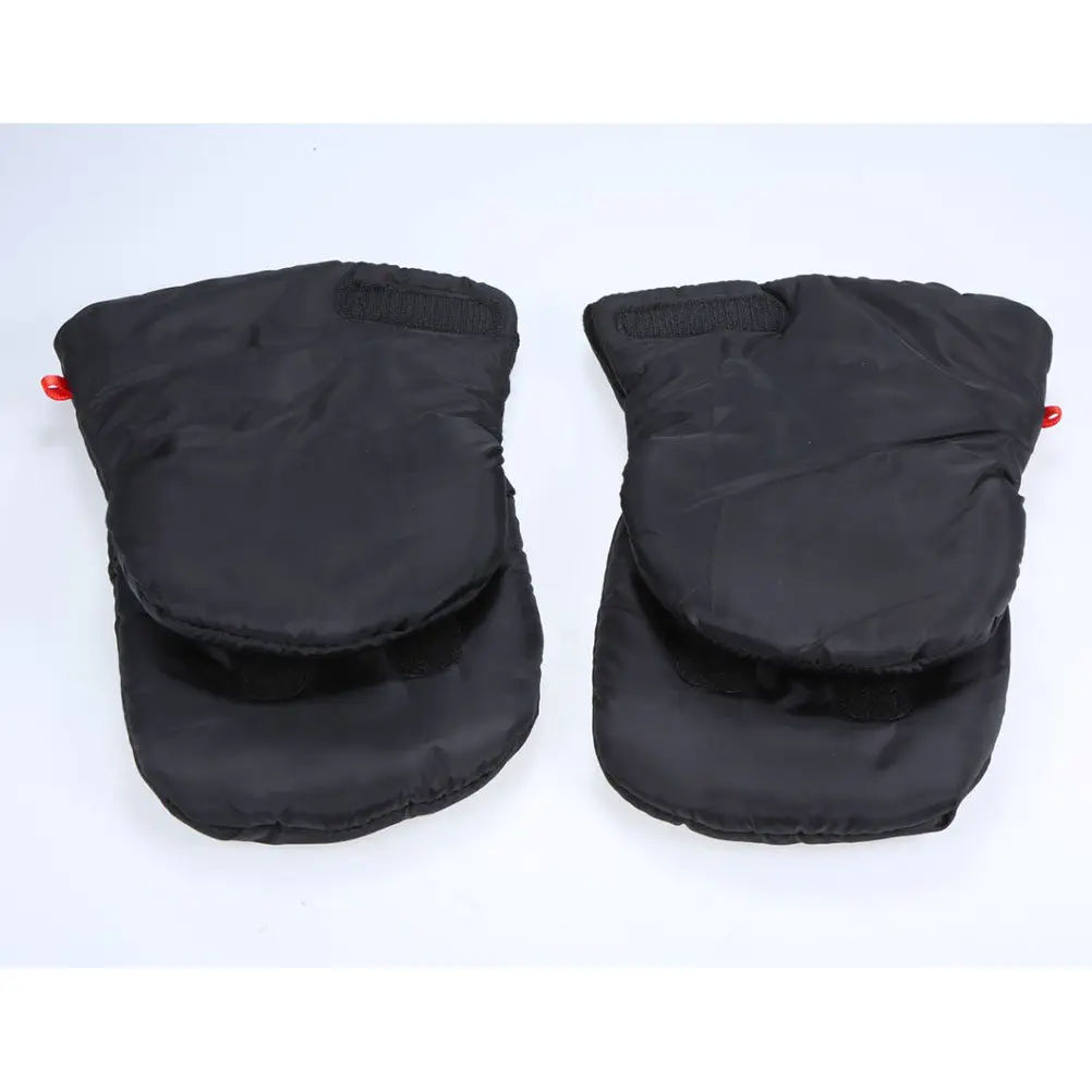 

Thick Winter Warm Black Stroller Hand Muff Large Size Windproof Outdoor Anti-Freeze Gloves for Parent Housekeeper