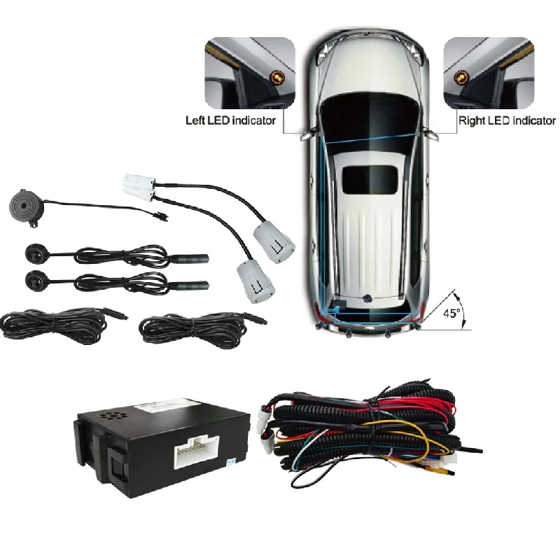 Universal Blind Spot Sensor Radar Warning Monitoring System LCA Lane Changing Driving Assistance BSD Reverse Radar Kit