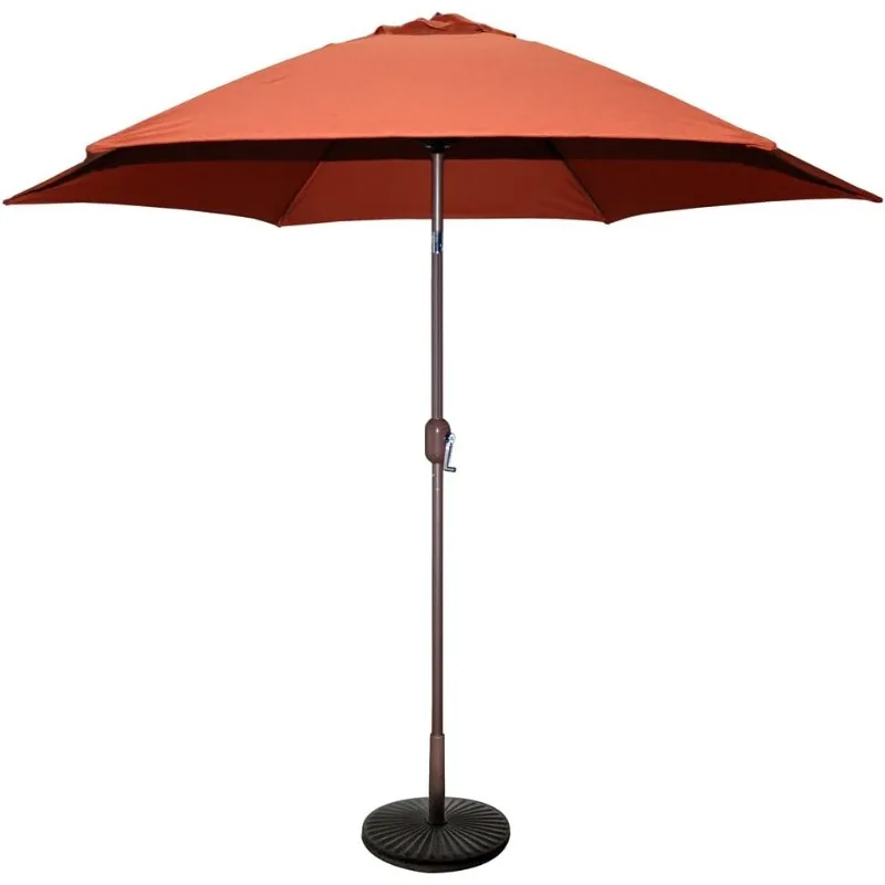 9 ft Bronze Aluminum Patio Umbrella with Rust Polyester Cover (Base not included)