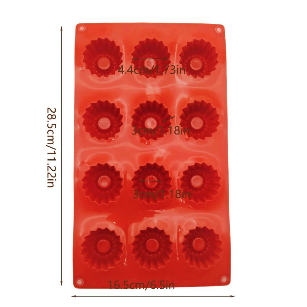 New Arrival 12 Hole Round Conical Silicone Chocolate Mold Lace Thread Chiffon Cake Mold Food Grade Mousse Dessert Baking Tools