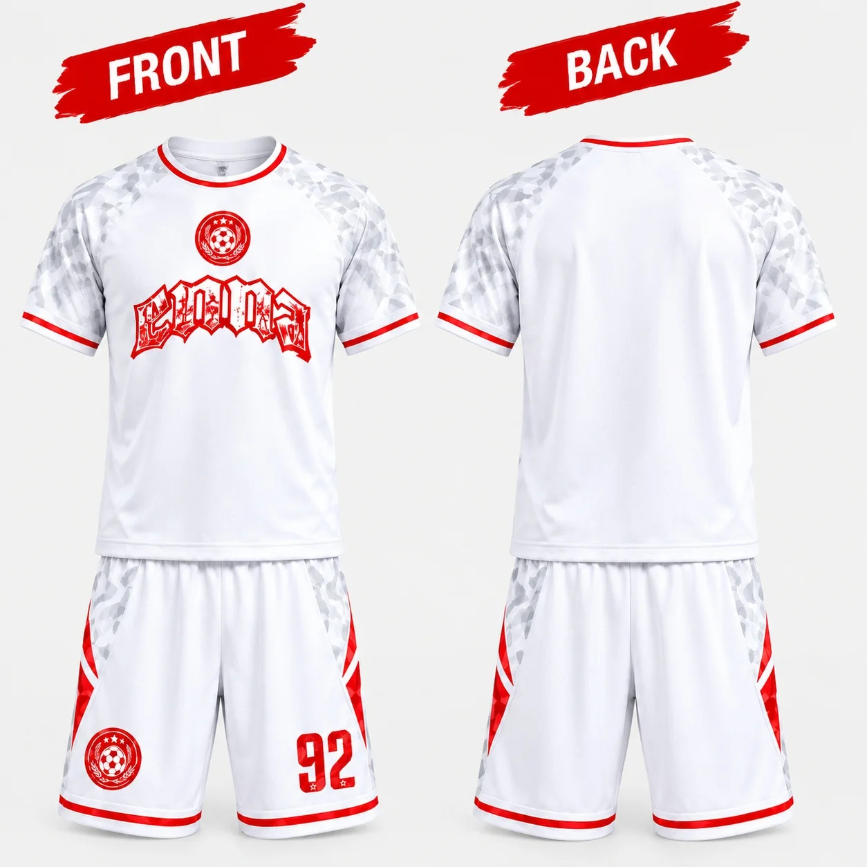 Kids Unisex Soccer Jersey Set Football Shirt Shorts Kit Sports Training Uniform Breathable Athletic Wear