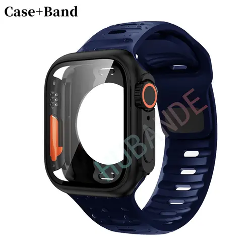 Silicone Strap For Apple Watch 44mm 45mm 41mm 40mm Bracelet + Screen Protectores Change to Ultra For iWatch Series 9 8 7 SE 6 5 - Image 11