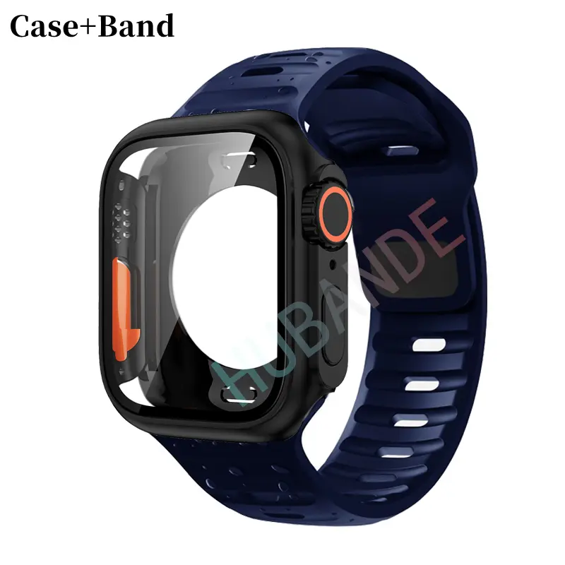 Silicone Strap For Apple Watch 44mm 45mm 41mm 40mm Bracelet + Screen Protectores Change to Ultra For iWatch Series 9 8 7 SE 6 5 - Image 11