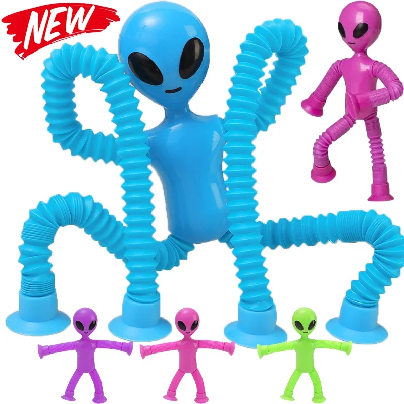 

1/3pcs Telescopic Alien Suction Cup Toys Kids Children Pop Tube Sensory Playing Stress Relief Fidget Games Early Education Toy