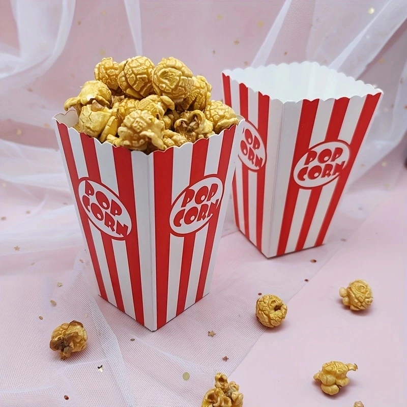 12 striped pop popcorn boxes