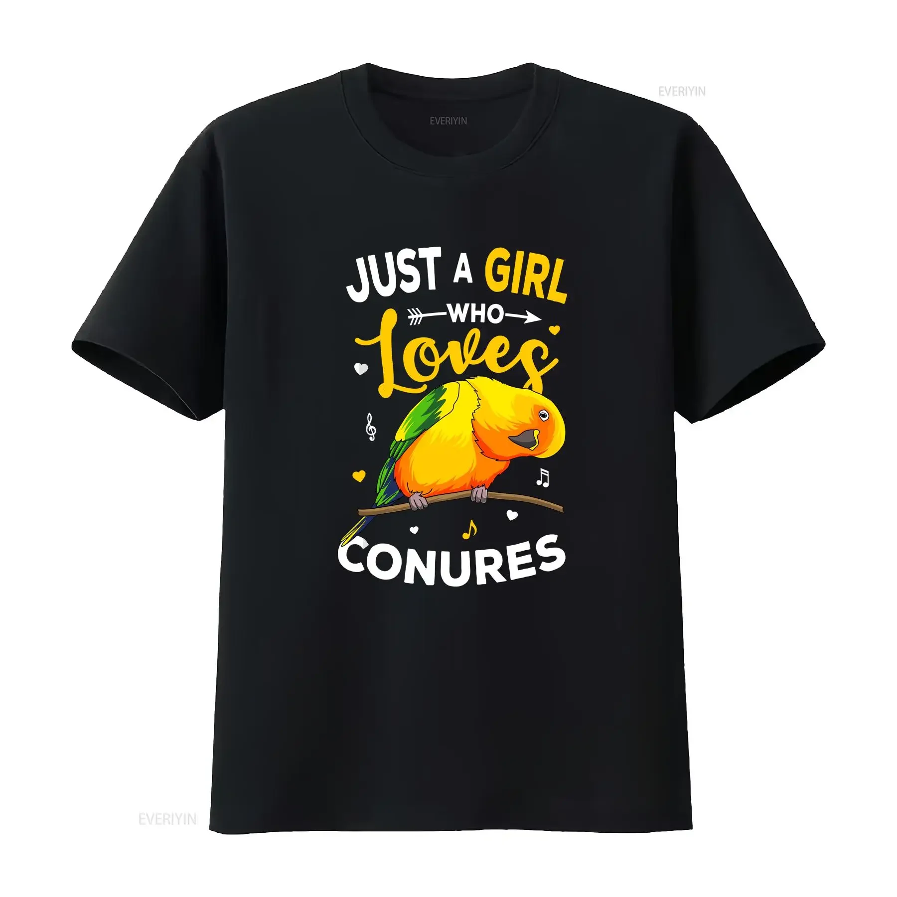 Sun Conure Just A Girl Who Loves Conures Parrot Lover Women T Shirt vintage Washed designer clothes Comfortable Stylish homme