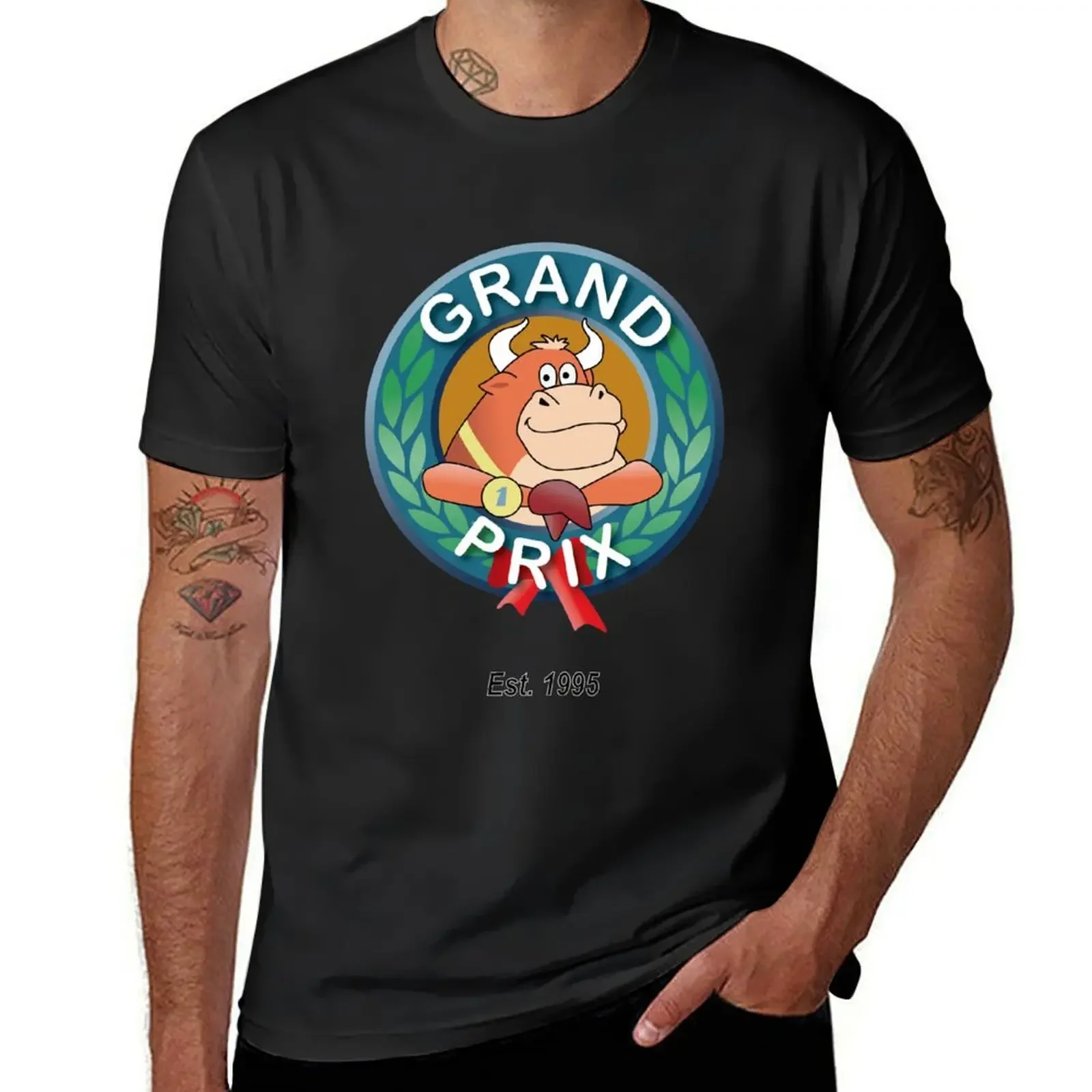 Camiseta con logo de Grand Prix redise?o vector, vaquilla Margarita, blusa de anime de aduanas, Camiseta de algodón de gran tamaño para hombre