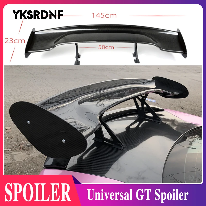 

GT style carbon fiber spoiler universal sedan spoiler for Hyundai Honda Toyota Chevrolet Nissan Mitsubishi Lancer 2014-2018