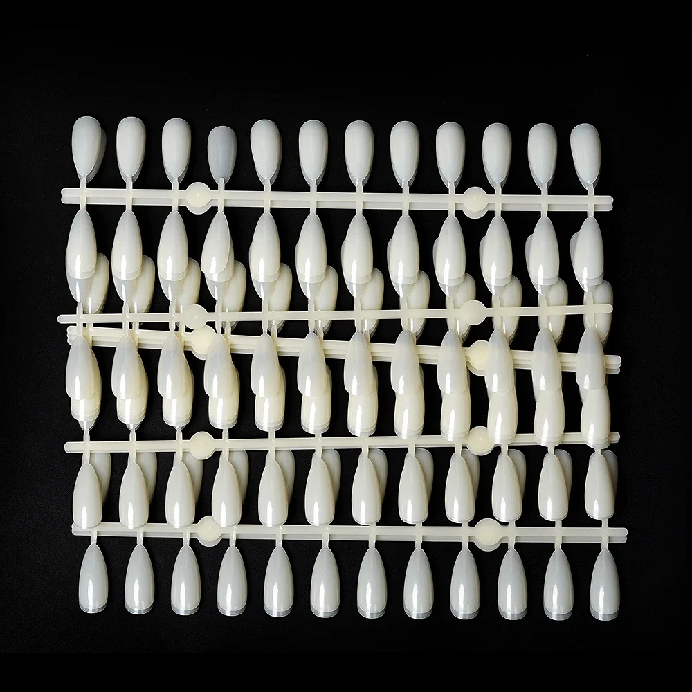 24 conseils * 10 pièces/sac faux amande Nail Art affichage acrylique Art décoration Gel vernis clair Nature étagère presse sur accessoire de manucure