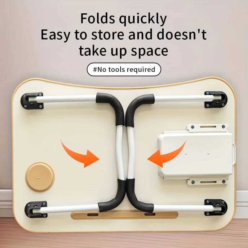 مكتب سرير كمبيوتر محمول محمول - مكتب كمبيوتر طاولة قابل للطي - مع حامل أكواب ودرج - مناسب للاستخدام على أرائك أو أرضيات السرير #3