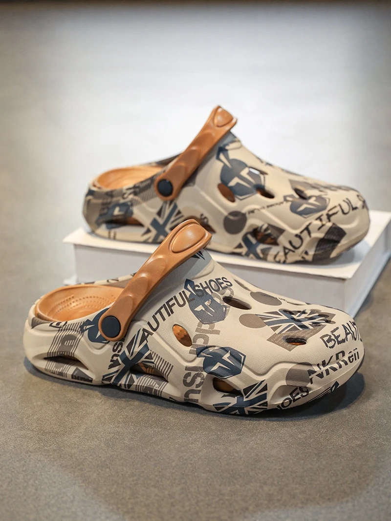 

Men's Summer Outdoor Thick Bottom Anti-slip Sandals Open-Toe Slip-On Beach Shoes Casual EVA Material Comfortable Wear