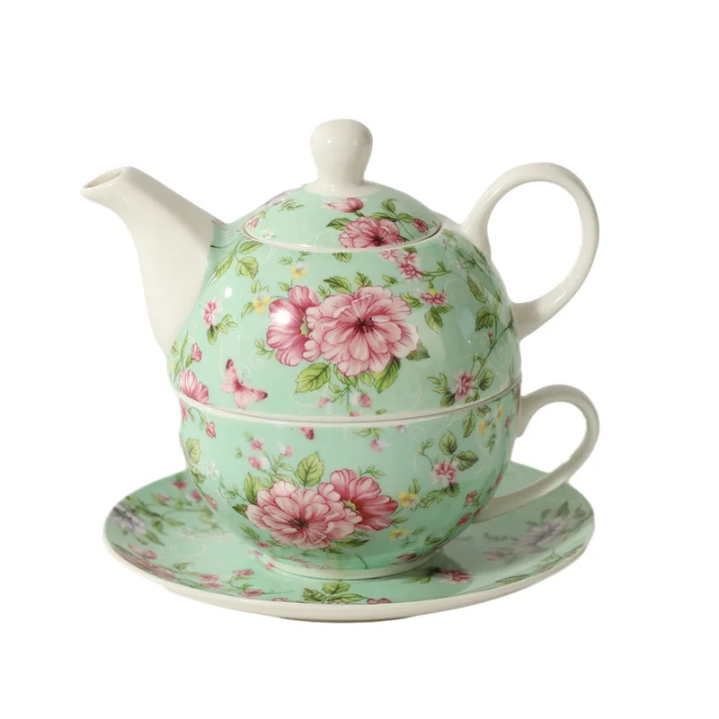 Stacking Ceramic Teapot Set, English Mother-Son Pot for Single Serve, Creative Tea Maker, Compact Brewing Set, Solo Tea Gift
