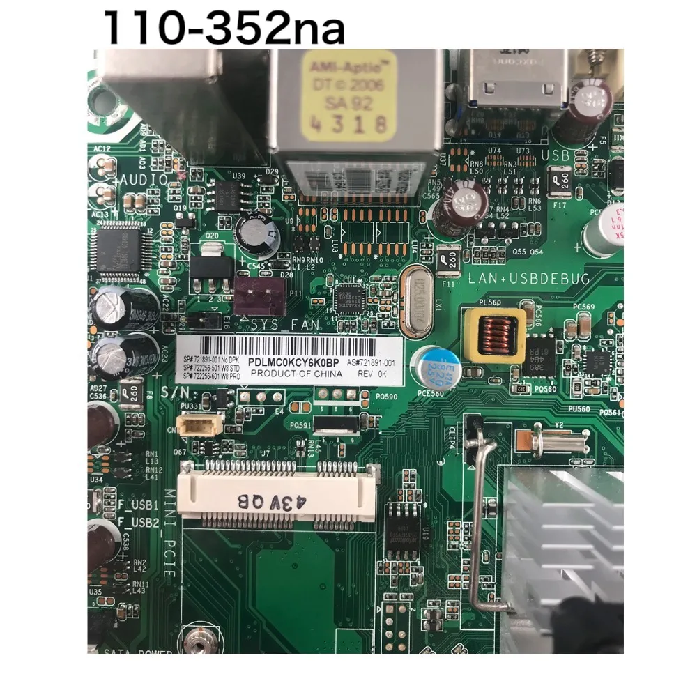 Материнская плата для HP 110 110-352na 721891-001 722256-501 722256-601, 100% протестированная