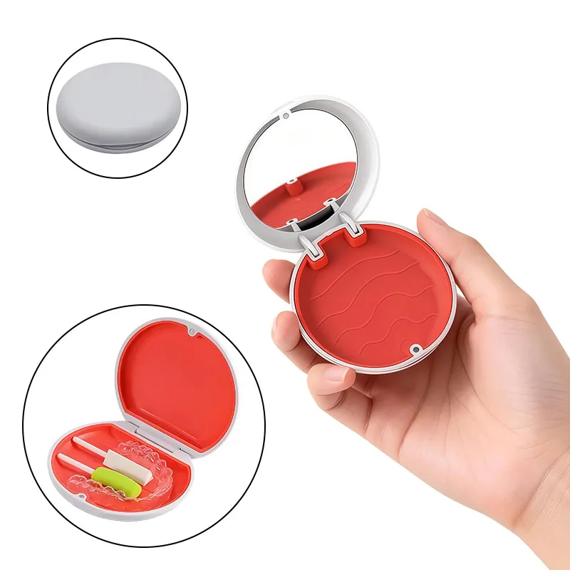 20/30Pcs Dental Braces Aligner Case Magnetic Orthodontic Retainer Case Denture Storage Box With Mirror Oral Supply Organizer