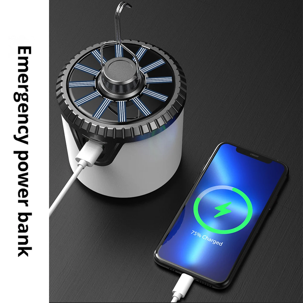 Lampe de camping LED portable étanche avec télécommande, lanternes solaires et rechargeables par USB, 8 modes d'éclairage, IP65, Motorstator