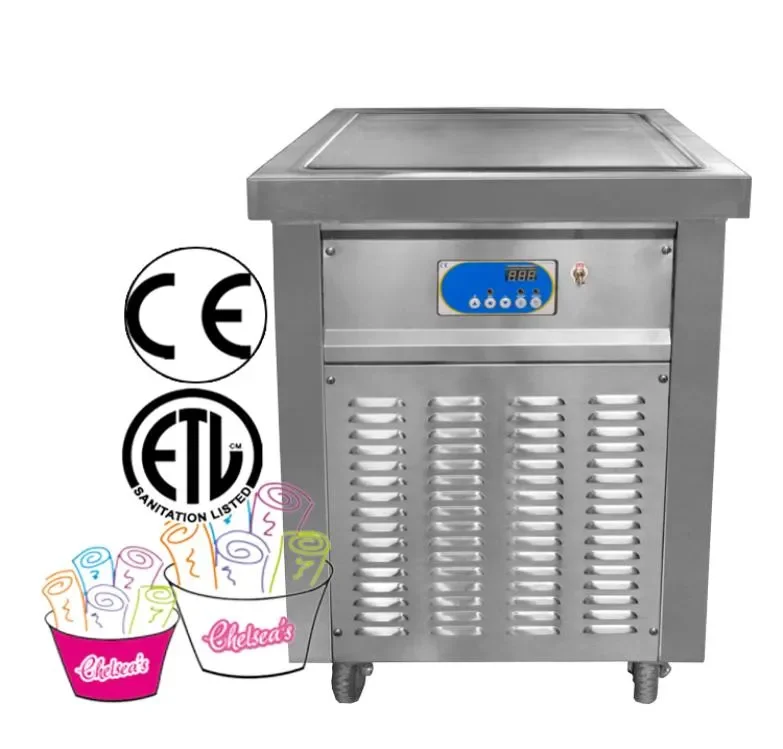 shipment food processing equipment ETL CE single pan ROLL ICE CREAM MACHINE with full refrigerant9453602