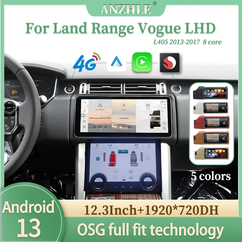 

12,3 "для Range Rover Vogue L405 Android 13, мультимедийный плеер, автомобильный GPS-радио, беспроводной Carplay и авто, оригинальное автомобильное OEM-меню