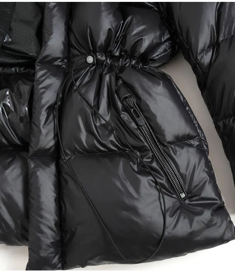 2026 Winter Couple's Black Diamond Extreme Cold Puffer Jacket white Goose Down Jacket Women Thick Puffer Jacket Waist Parka