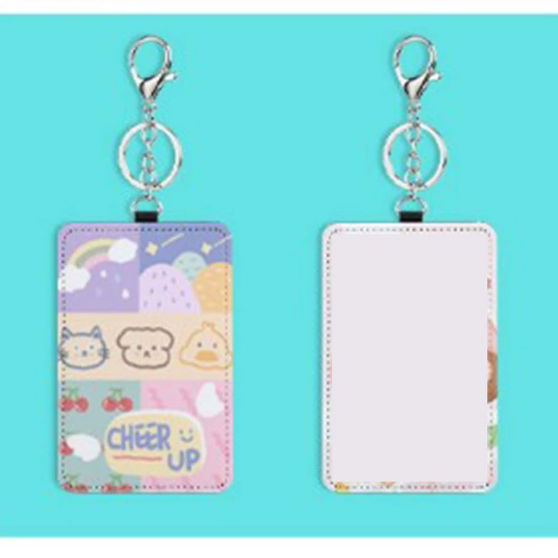 10Pcs Dye Sublimation Rectangle Portable Transportation Card Holder Work Card Holder Printable Card Holder Keychain