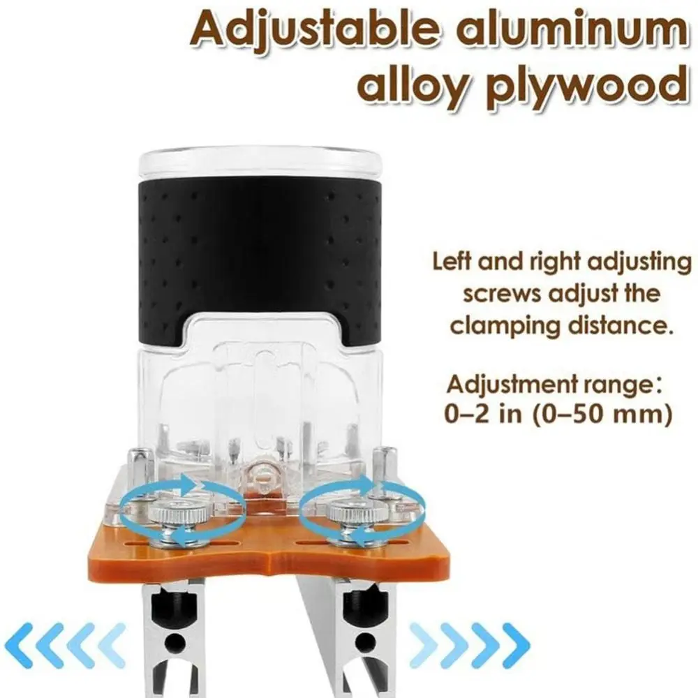 

Woodworking Router Slotting Locator Invisible Fasteners Efficient 2 in 1 Router Base Adjustable Aluminum Alloy Slotting Bracket