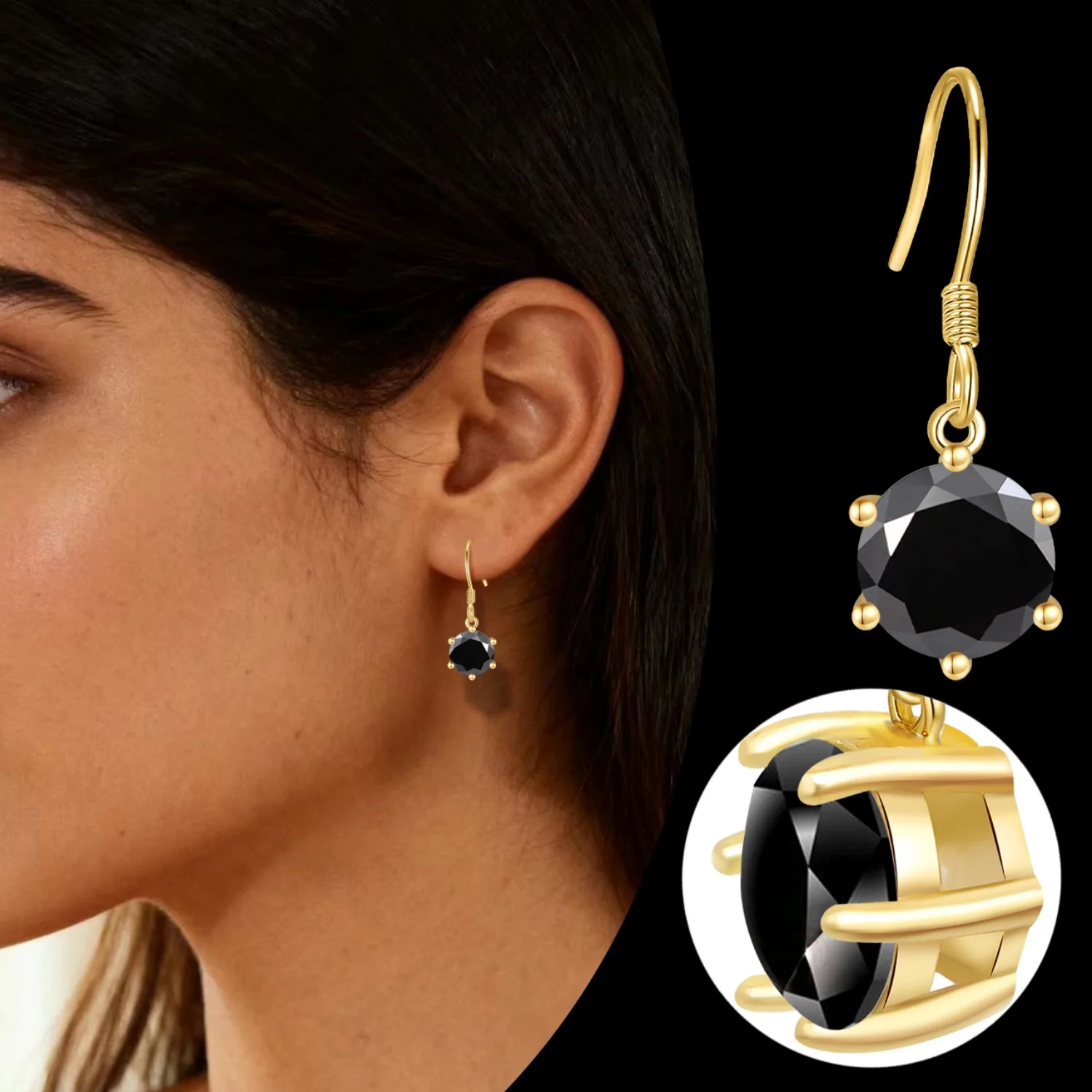 

LAMVOICE / moissanite jewelry for women/earrings with S925 sterling silver, Valentine’s day gift for high quality jewelry