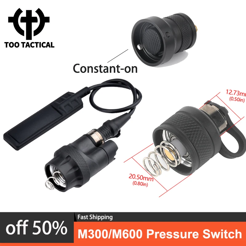 

Airsoft M600 Flashlight Tail Cap Switch Wadsn M300 Scout Light Metal End Cap Tactical Spotlight Dual Function Pressure Switch