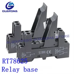 10pcs 100% New Relay base RT78625 14F-2Z-C2 collocation G2R-2 JQX-14F-2 HF115F 8 holes Socket